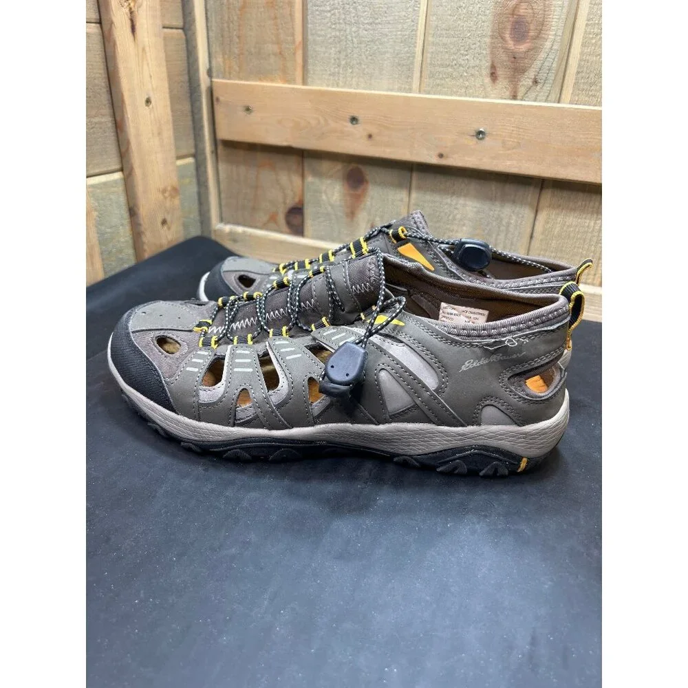 Eddie Bauer Eastport Mens Outdoor Sandals Size 10M Gray/Yellow